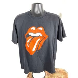 Rolling Stones Tongue Logo Tee Black Graphic Shirt